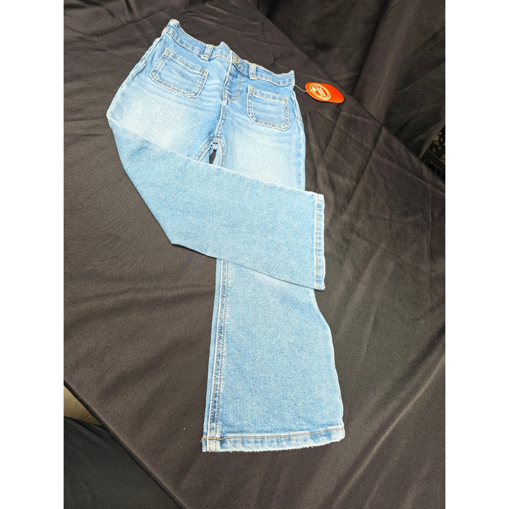 Wonder Nation Girls Toddler Flare Jeans Medium Enzyme Wash Denim 5T NWT - Picture 2 of 7